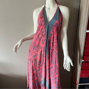 NEHA Floral Halter Maxi Dress